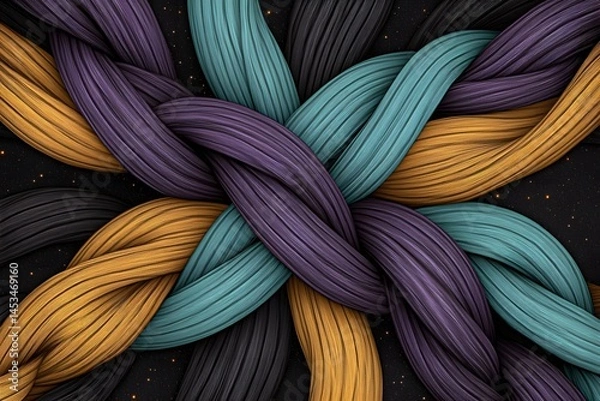 Fototapeta Abstract Intertwined Colorful Threads Design Background Texture Image