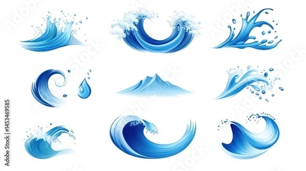 Fototapeta Ocean waves graphic collection