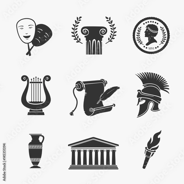Obraz Set Symbol Greece Vector Illustration