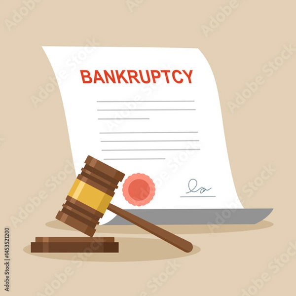 Fototapeta Bankruptcy legal law document. Financial crisis.