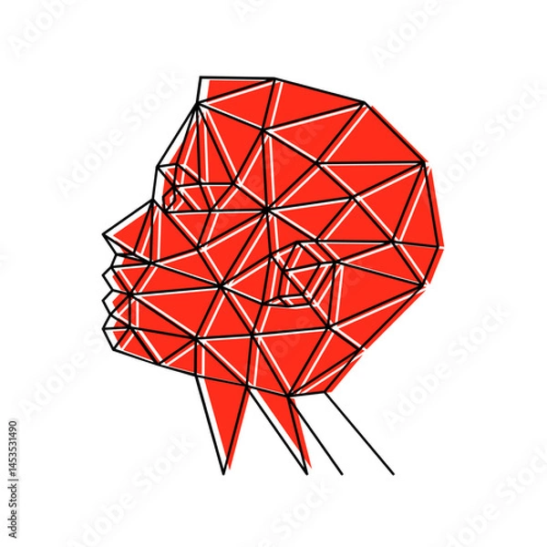 Fototapeta Human face from polygons vector illustration