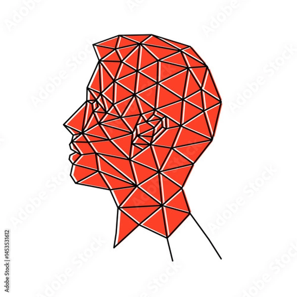 Fototapeta Human face from polygons 