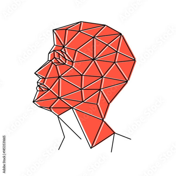 Fototapeta Human face from polygons vector illustration