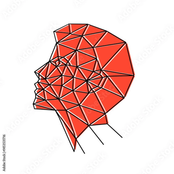 Fototapeta Human face from polygons vector illustration