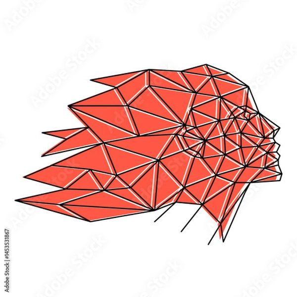 Fototapeta Human face from polygons vector illustration