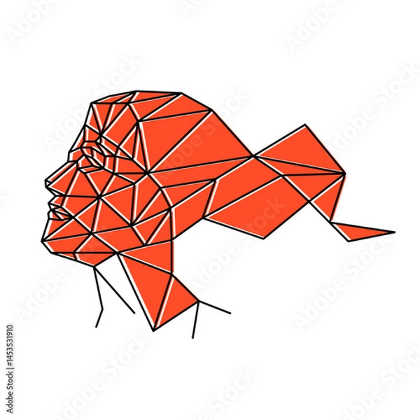 Fototapeta Human face from polygons vector illustration