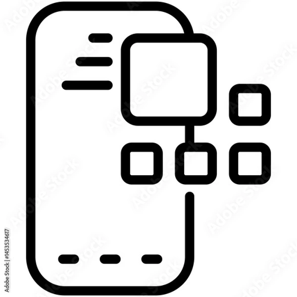 Fototapeta mobile application line icon