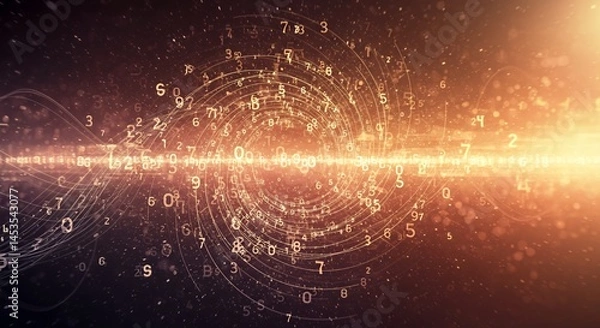 Fototapeta Abstract Digital Universe: A Symphony of Numbers and Light