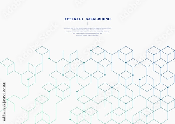Fototapeta Abstract illustration background of a hexahedron
