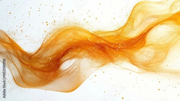 Obraz Golden Abstract Wave: Shimmering Dust and Elegant Flow