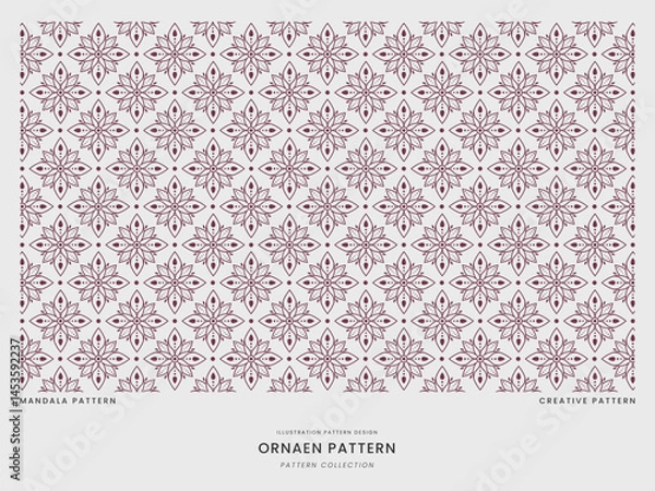 Fototapeta Intricate Lotus Flower Pattern Decorative Ornamental Seamless Background