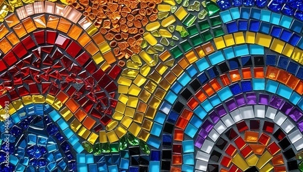 Obraz Recycled Material Rainbow Abstract Mosaic Artwork Design