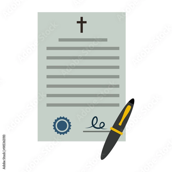 Obraz Document testament flat icon
