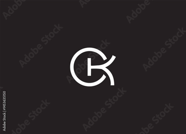 Fototapeta CK initial modern logo design and creative logo