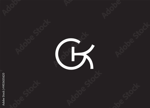 Obraz CK initial modern logo design and creative logo