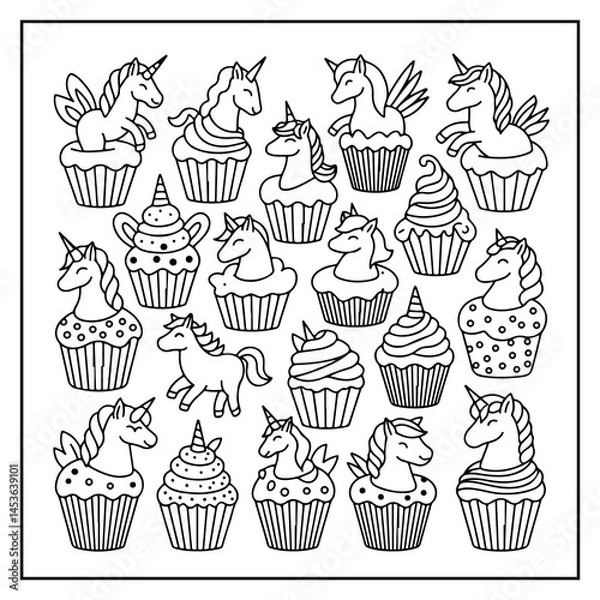 Fototapeta Comfy Patterns Bold & Easy Coloring Pages for Kids and Adults