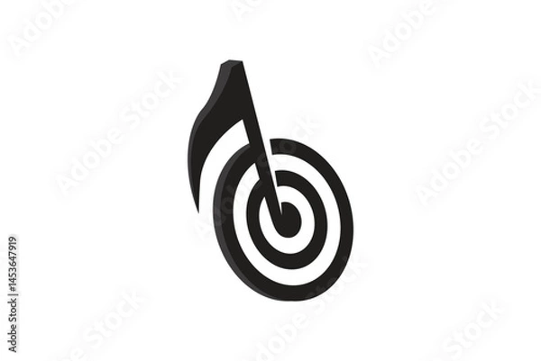 Fototapeta simple logo music and target design concept