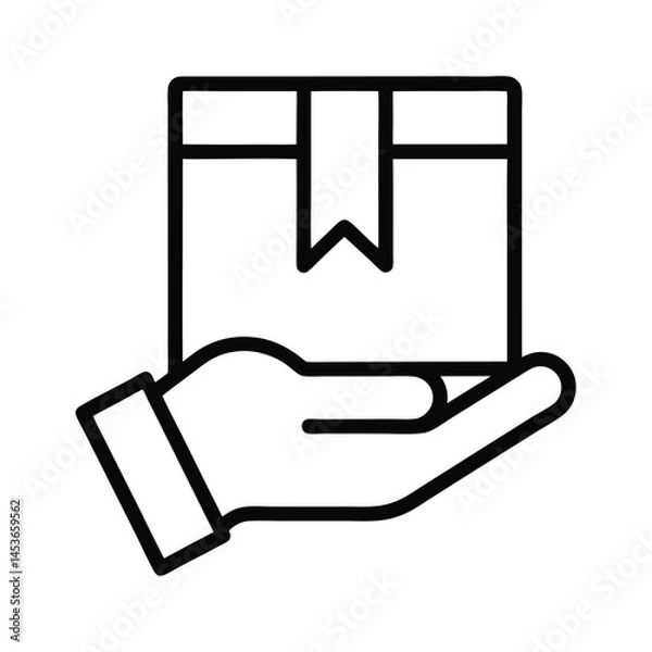 Fototapeta Hand Holding Package Icon