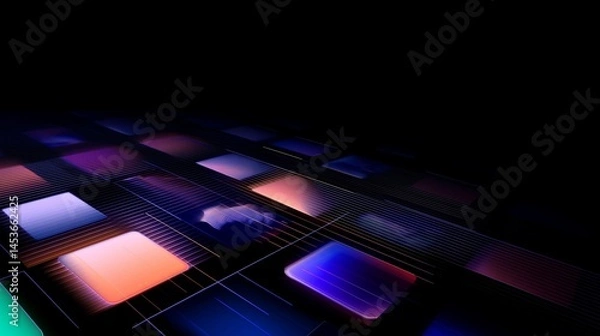 Fototapeta 3d grid full of apps