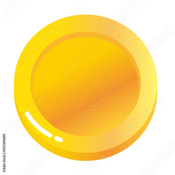 Fototapeta シンプルなゴールドのコインのイラスト