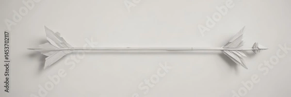 Fototapeta Two opposing paper arrows, crisp white background ,  no,  convergence,  paper