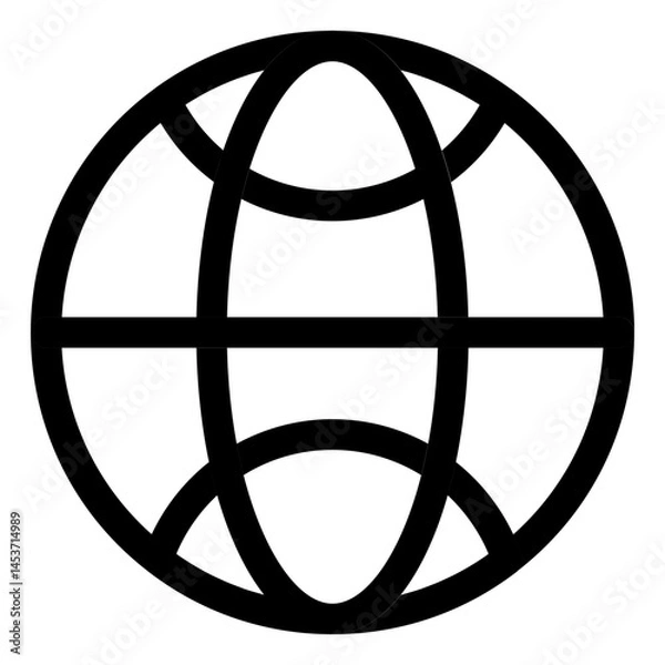 Fototapeta globe grid icon