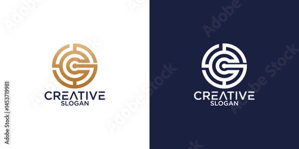 Fototapeta initials sc abstract monogram logo vector design