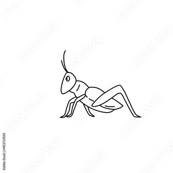 Fototapeta grasshopper line icon