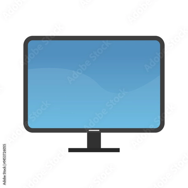 Fototapeta Blue display desktop computer icon. Vector.