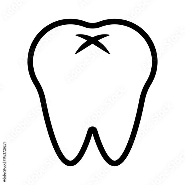 Fototapeta Simple design tooth icon. Vector.