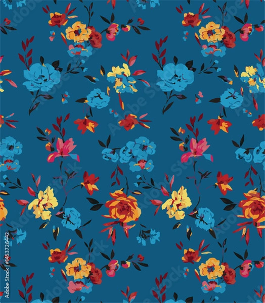 Fototapeta abstract, vector, monochrome, big flowers, all over textiles design, illustration digital image can be used for wrapping paper