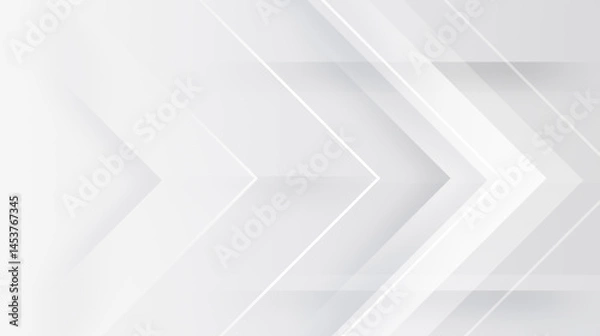 Obraz Elegant light grey white triangle arrow dynamic business office background. Stripes right pattern with halftone shadow. Digital smooth minimal geometric 3d Technology luxury design template Soft lines