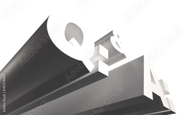 Obraz 3D Q&A Slide Perspective for Presentation intro Outro Discussion transparent background