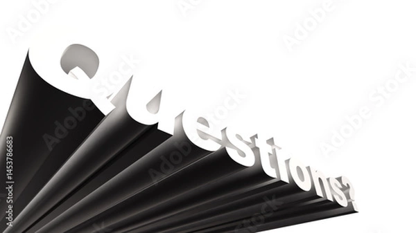 Obraz Bold 3D Questions Text Fun and Energetic question part of presentation Visual transparent background