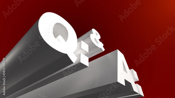 Fototapeta Bold 3D Q and A Letters on Red Presentation Slide for Questions Answers