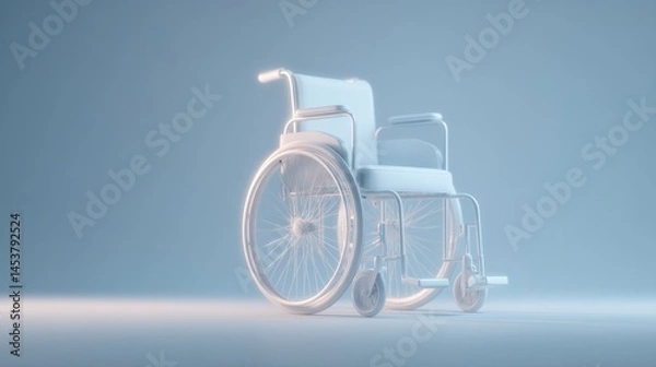 Obraz minimalistic image of sleek and modern wheelchair on white background