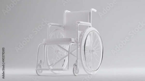 Obraz minimalistic image of sleek and modern wheelchair on white background