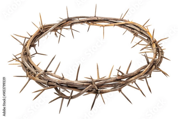 Fototapeta Crown of thorns isolated on black background symbol of christian faith