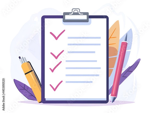 Obraz A mockup of a clipboard with a checklist on it