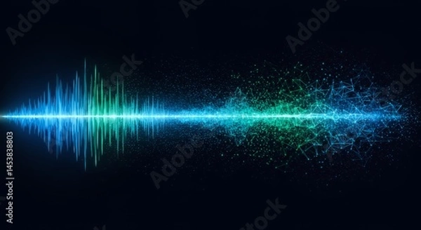 Fototapeta Abstract Sound Wave Visualization: A Symphony of Light and Data