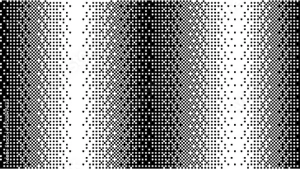 Fototapeta Pixelated bitmap gradient texture.8 bit video game screen wallpaper Black and white dither pattern background.	