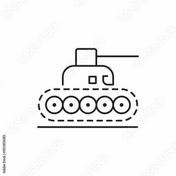 Fototapeta Military tank combat vehicle icon vector sign