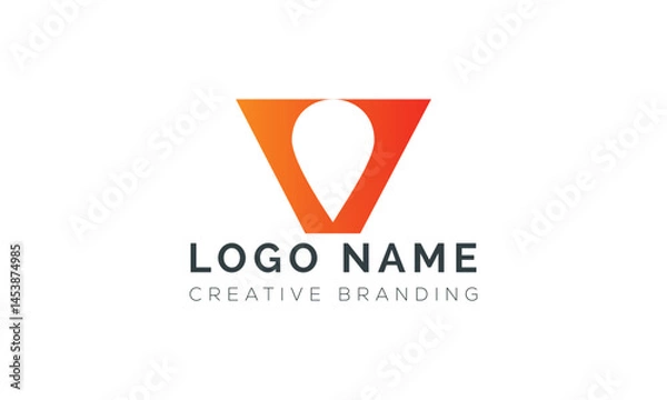 Fototapeta Minimalist V Logo for Branding and Identity.