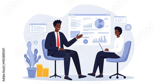 Obraz Business Meeting Data Analysis Teamwork Success