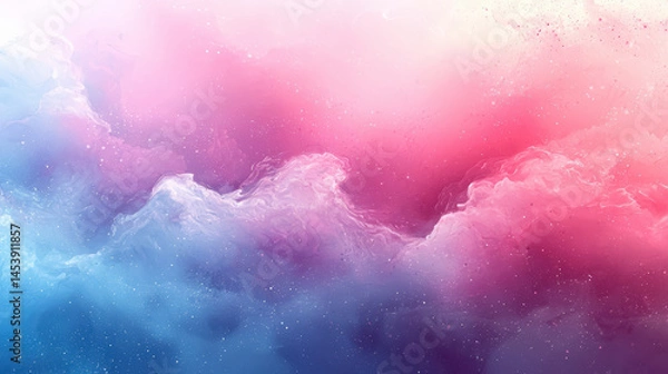 Fototapeta Soft Pastel Watercolor Background Ultra Realist simulation of diluted pigments blooming on crisp paper, forming organic washes of mint, peach, and lilac that harmoniously blend into one another backgr