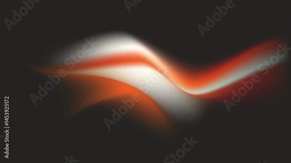Fototapeta Abstract Flowing Waves in Red and White on Dark Background