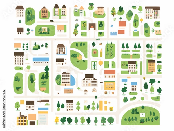 Obraz Flat City Map Elements – Vector Icons