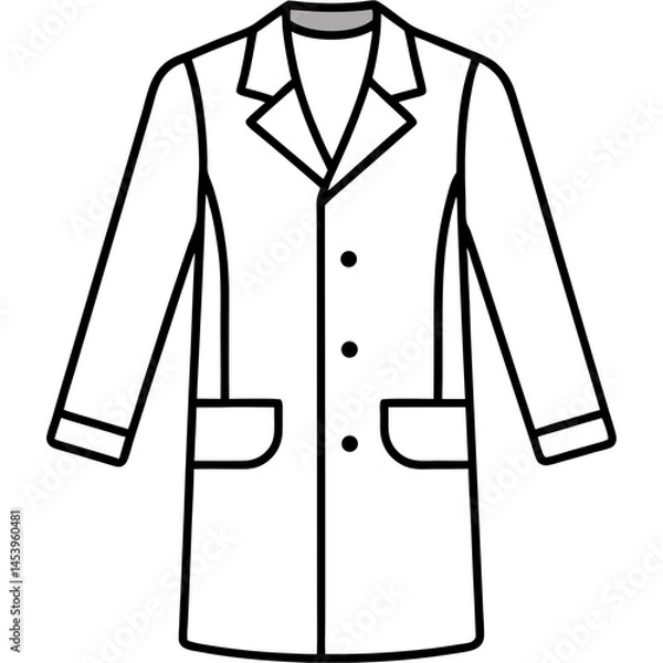 Fototapeta Minimal Lab Coat Vector on White