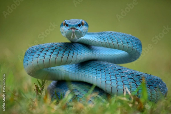Fototapeta blue viper's sharp gaze