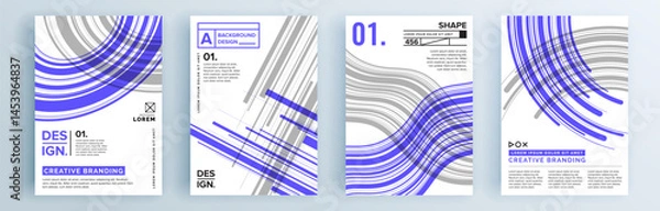 Fototapeta Modern abstract covers set, minimal covers design. Colorful geometric background, vector illustration.